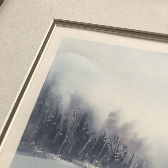 Winter Landscape Framed Artwork Signed - Picture 7 of 16